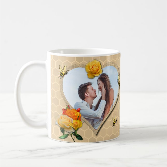 Honey Be Mine Rose Kärlek Hjärtan Alla Hjärtans Da Kaffemugg (Vänster)
