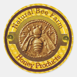 HONEY BE/NÖTKÖPER KÖTT RUNT KLISTERMÄRKE