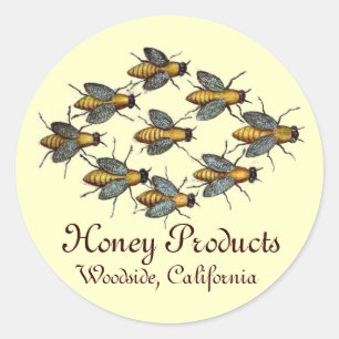 HONEY BE/NÖTKÖPER KÖTT RUNT KLISTERMÄRKE