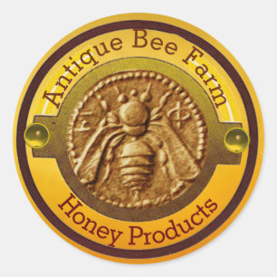HONEY BE/NÖTKÖPER KÖTT RUNT KLISTERMÄRKE