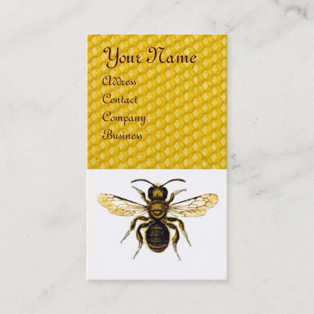 HONEY BE RED BEEKEEPER RED VAX SEAL MONOGRAM VISITKORT (Framsida)