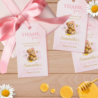 Honey Bear Baby Shower - A Little Honey Baby Showe Presentetikett