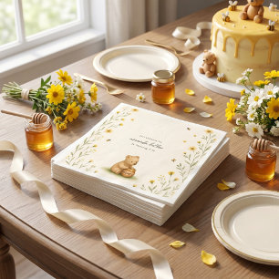 Honey Bear Blommig Baby Födelsedag Pappersservett