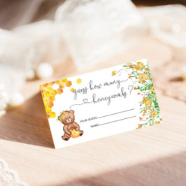 Honey Bear Gissa Hur Många Baby Shower Spel Tilläggskort