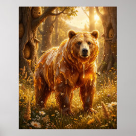 Honey Bear Meadow Glow becomes "Honungsbjörn ängsg Poster