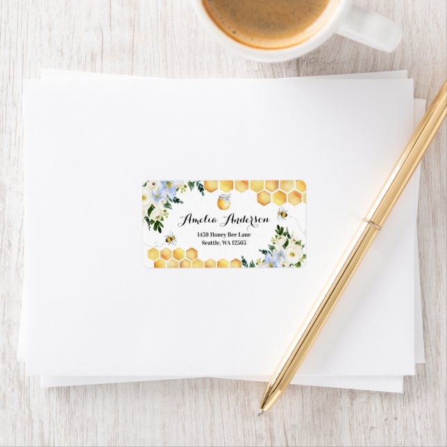 Honey Bee Address Labels Adressetikett (Insitu)