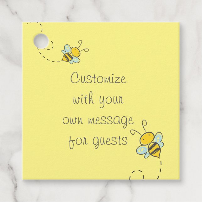 Honey Bee Anpassad text gul Gåvor Etiketter (Framsida)