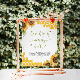 Honey Bee Baby Shower Hur Stor Är Mamma:s Mage Poster