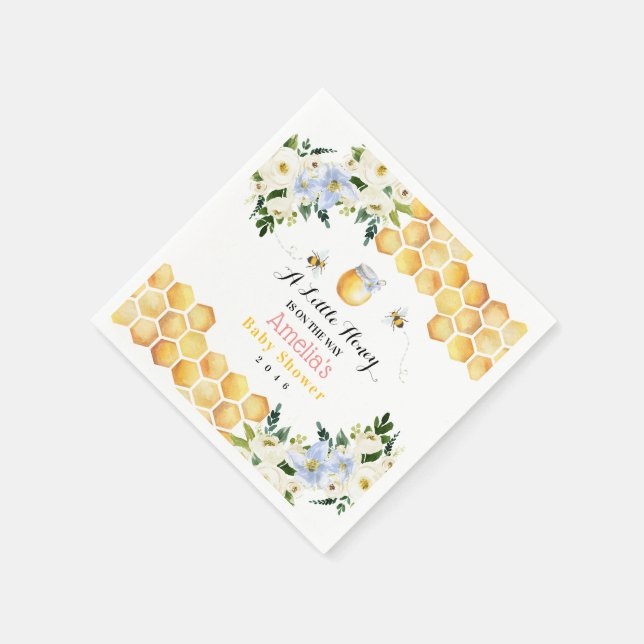Honey Bee Baby Shower Napkin for Any Events Pappersservett (Hörn)