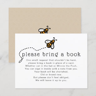 Honey Bee Baby Shower - Ta Med En Bok Infoga Inbjudan Vykort