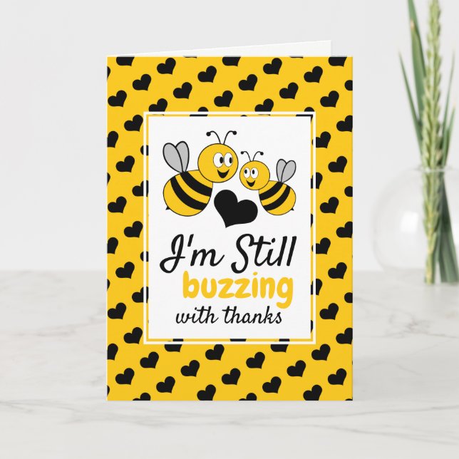 Honey Bee, Baby Shower Tacksamhetskort Inbjudan (Framsida)