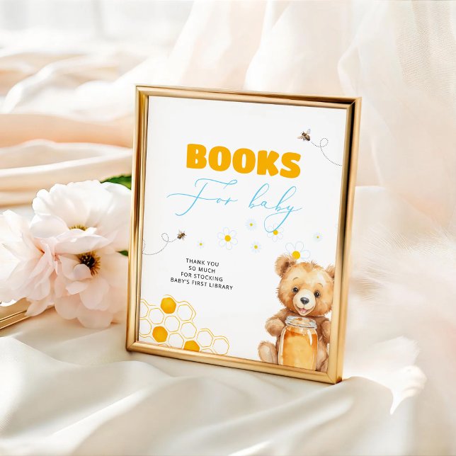 Honey Bee Bear Baby Shower-böcker för bebisar Poster (Skapare uppladdad)