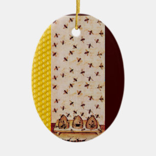 HONEY BEE, BEEKEPER JULGRANSPRYDNAD KERAMIK