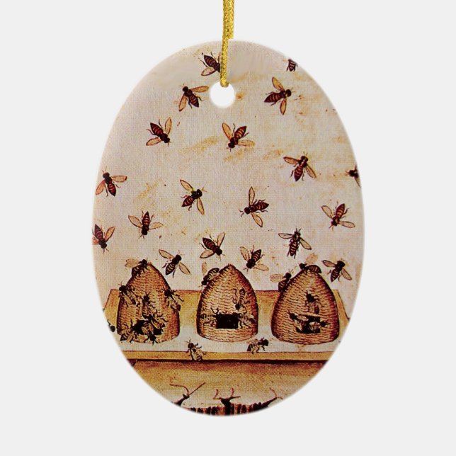 HONEY BEE, BEEKEPER JULGRANSPRYDNAD KERAMIK (Framsidan)