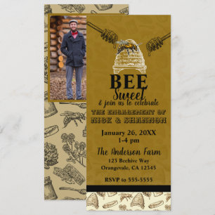 Honey Bee Bihus Engagemangsfest Biljett Inbjudningar