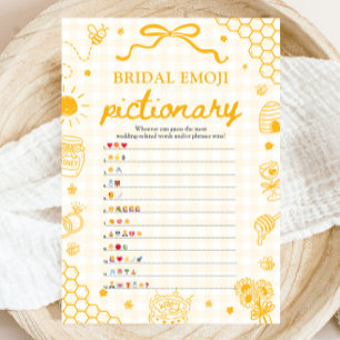 Honey Bee Bröllopsdusch Emoji Pictionary Spel Inbjudningar
