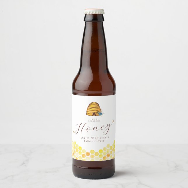 Honey Bee Bröllopsdusch Ölflasketikett Ölflaska Etikett (Framsida)