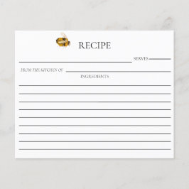Honey Bee Bröllopsdusch Receptkort Dubbelsidigt
