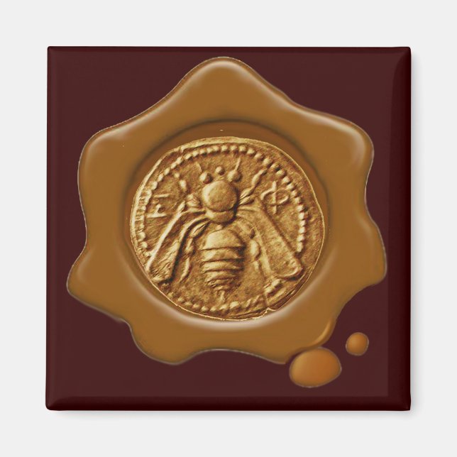 HONEY BEE BROWN VAX SEAL MAGNET (Framsidan)