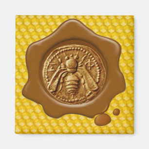 HONEY BEE BROWN VAX SEAL MAGNET
