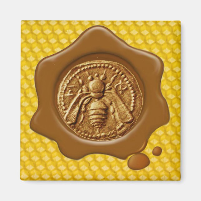 HONEY BEE BROWN VAX SEAL MAGNET (Framsidan)