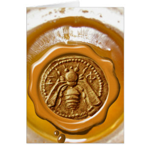 HONEY BEE GULT BROWN VAX SEAL HÄLSNINGSKORT