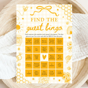 Honey Bee Hitta Gäst Bingo Baby Shower Spel Inbjudningar