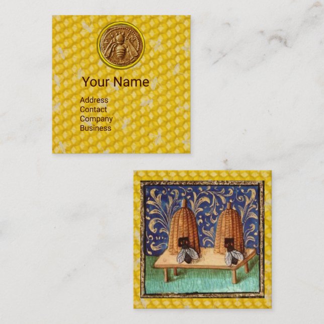 HONEY BEE HIV, BEEKEEPER,BEEKEEPER,APIARIST FYRKANTIGT VISITKORT (Fram/baksida)