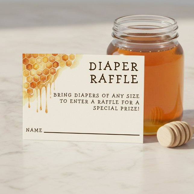 Honey Bee Honeycomb Baby Shower Diaper Raffle Tilläggskort (Honey Bee Honeycomb Baby Shower Diaper Raffle Enclosure Card
)
