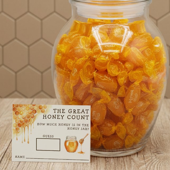 Honey Bee Honeycomb Baby Shower Guess How Many Tilläggskort (Honey Bee Honeycomb Baby Shower Guess How Many Enclosure Card
)