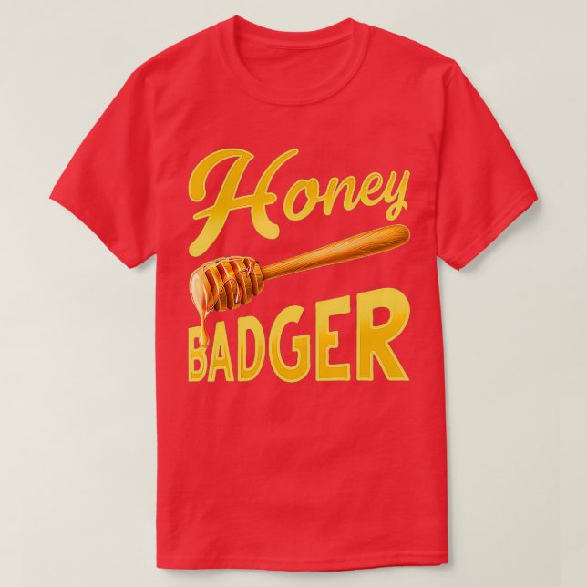 Honey Bee Honeycomb Cute Animal Honey Badger  T Shirt (Design framsida)