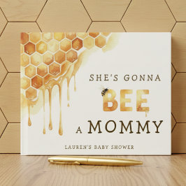 Honey Bee Honeycomb Watercolor Baby Shower Gästböcker
