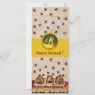 HONEY BEE,KÖPANDE Monogram Inbjudningar