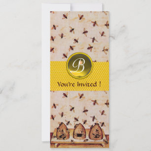 HONEY BEE,KÖPANDE Monogram Inbjudningar