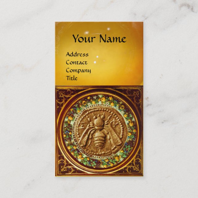 HONEY BEE,KÖPNING,KÖPER APIARIST MONOGRAM VISITKORT (Framsida)