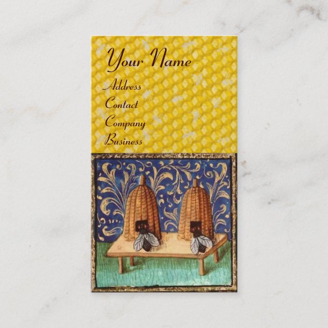 HONEY BEE,KÖPNING, KÖPER MONOGRAM VISITKORT (Framsida)