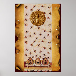 HONEY BEE,KÖPNING,KÖPER PARCHMENT POSTER