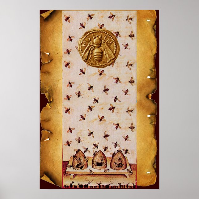 HONEY BEE,KÖPNING,KÖPER PARCHMENT POSTER (Framsidan)