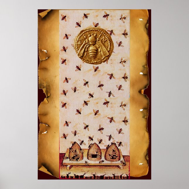 HONEY BEE,KÖPNING,KÖPER PARCHMENT POSTER (Framsidan)
