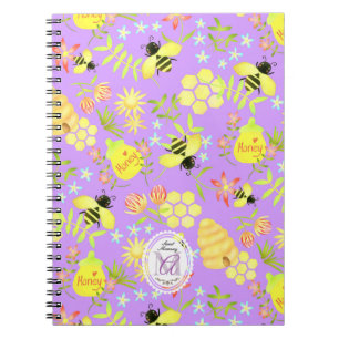 Honey Bee Lila Anteckningsbok