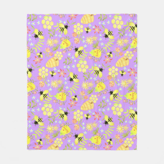 Honey Bee Lila Fleecefilt (Framsidan)