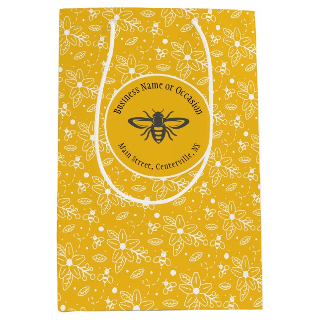Honey Bee Logotyp Företag eller Födelsedag (Framsidan)