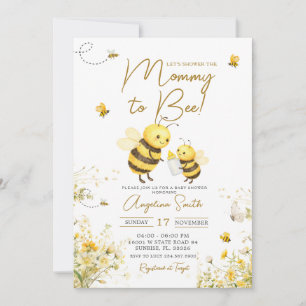 Honey Bee Mamma till Bee Bebis Babyfirande Inbjudningar