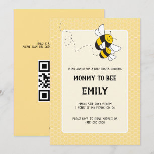 Honey Bee Mamma till Bee Bebis Babyshoppsinbjudan Inbjudningar