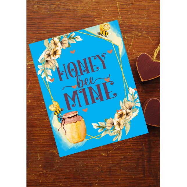 Honey Bee Mine Alla hjärtans dag Faltad semesterko Helgkort (Skapare uppladdad)