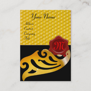 HONEY BEE,NÖTKÖP RÖD VAX SEAL MONOGRAM VISITKORT