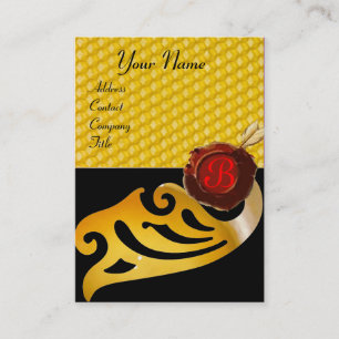 HONEY BEE,NÖTKÖP RÖD VAX SEAL MONOGRAM VISITKORT