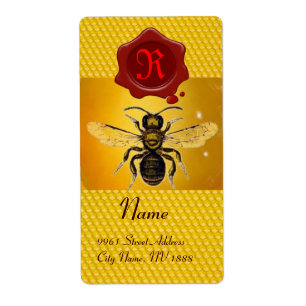 HONEY BEE,NÖTKÖPER,RÖD VAX-SÄALMONOGRAM FRAKTSEDEL