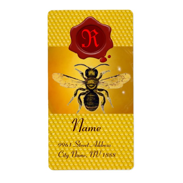 HONEY BEE,NÖTKÖPER,RÖD VAX-SÄALMONOGRAM FRAKTSEDEL (Framsidan)