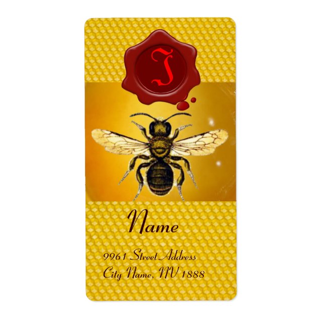 HONEY BEE,NÖTKÖPER,RÖD VAX-SÄALMONOGRAM FRAKTSEDEL (Framsidan)